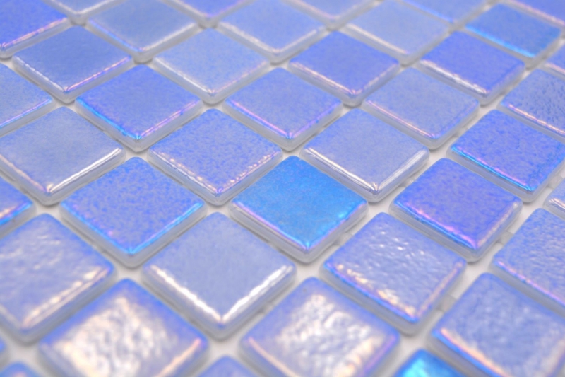 Hand pattern swimming pool mosaic pool mosaic glass mosaic blue iridescent multicolored glossy wall kitchen bathroom shower MOS220-P55252_m