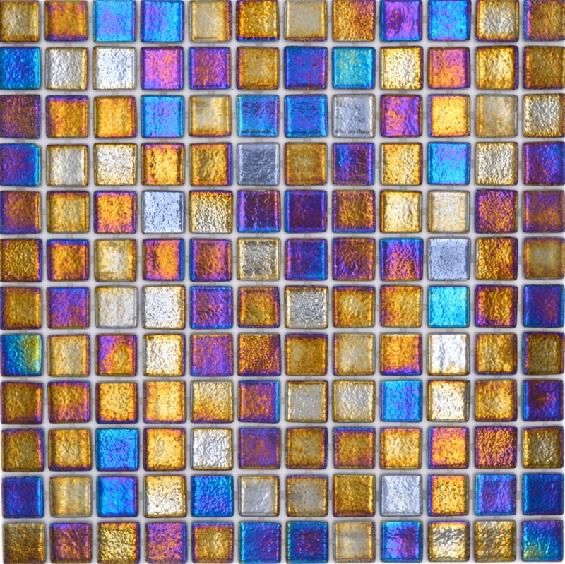 Échantillon manuel Mosaïque de piscine Mosaïque de verre noir multicolore irisé mur sol cuisine salle de bain douche MOS220-P55256_m