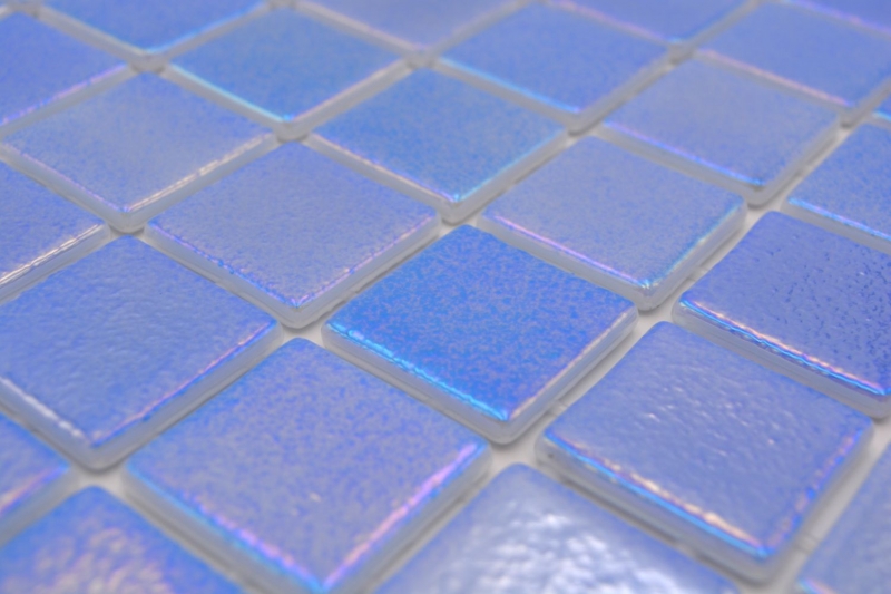 Échantillon manuel Mosaïque de piscine Mosaïque de verre bleu irisé multicolore brillant mur sol cuisine salle de bain douche MOS220-P55382_m