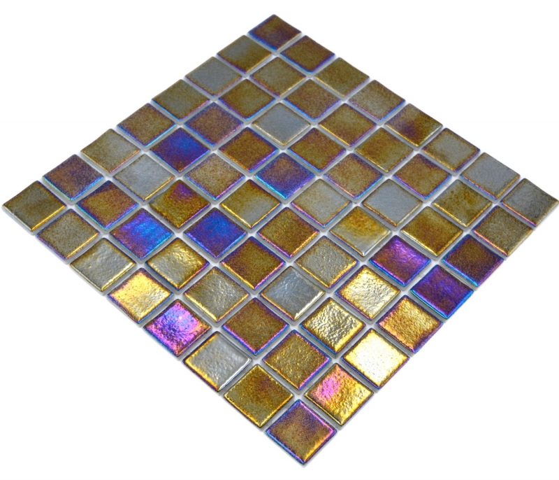 Échantillon manuel Mosaïque de piscine Mosaïque de verre noir multicolore irisé mur sol cuisine salle de bain douche MOS220-P55386_m