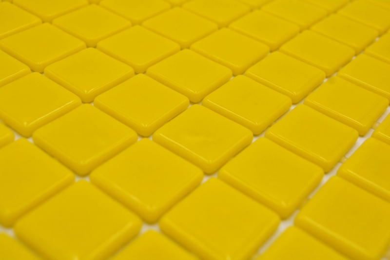 Handmuster Schwimmbadmosaik Poolmosaik Glasmosaik gelb glänzend Wand Boden Küche Bad Dusche MOS220-P25801_m