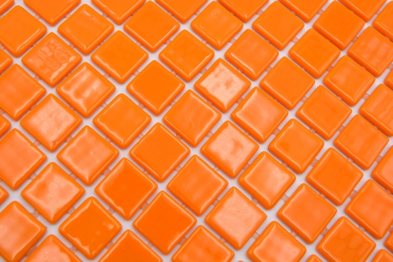 Handmuster Schwimmbadmosaik Poolmosaik Glasmosaik orange glänzend Wand Boden Küche Bad Dusche MOS220-P25820_m