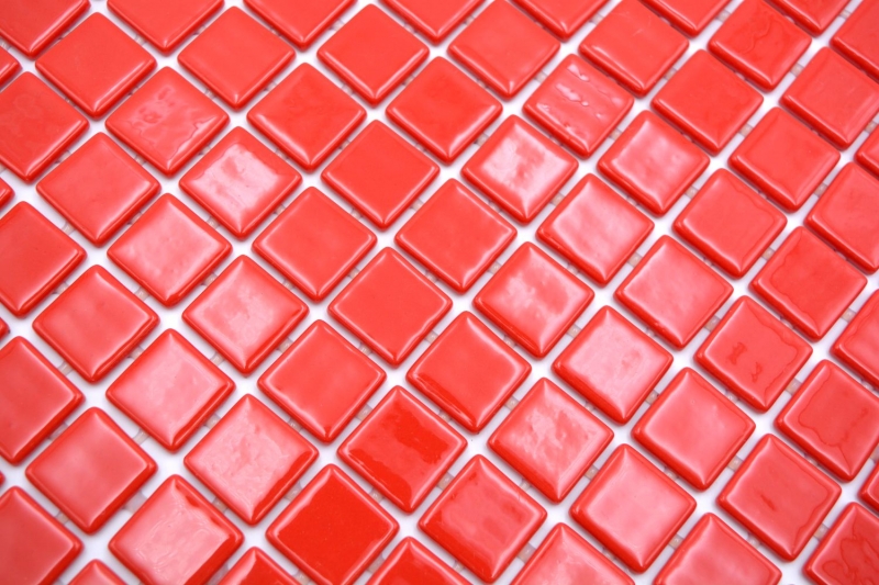 Échantillon manuel Mosaïque de piscine Mosaïque de verre rouge brillant mur sol cuisine salle de bain douche MOS220-P25808_m