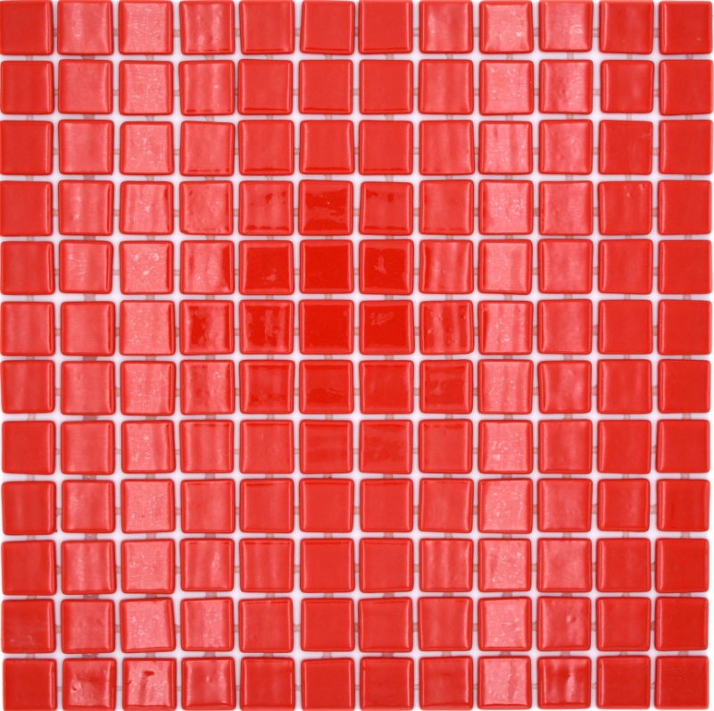 Échantillon manuel Mosaïque de piscine Mosaïque de verre rouge brillant mur sol cuisine salle de bain douche MOS220-P25808_m