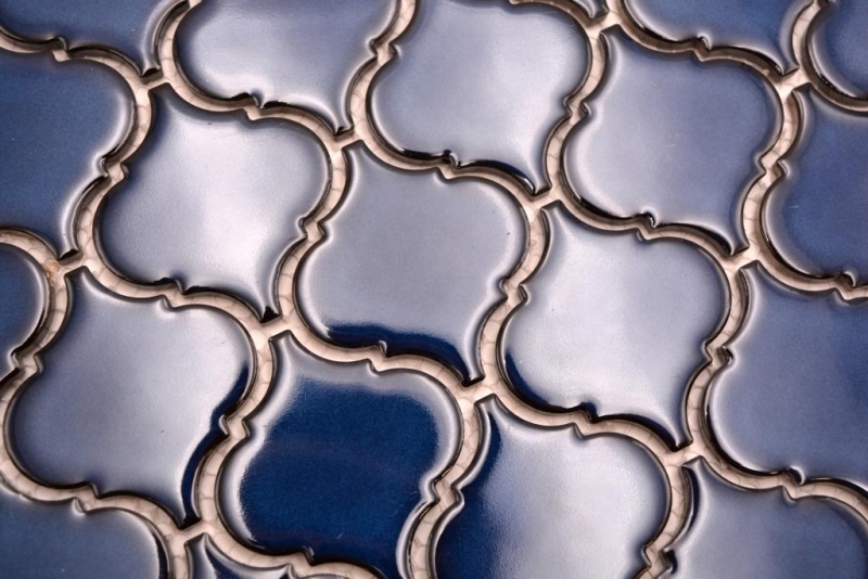 Motif à main Mosaïque céramique Carreaux de mosaïque bleu cobalt brillant mur sol cuisine salle de bain douche MOS13-P451_m