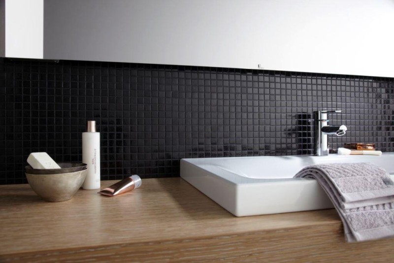 Glass mosaic mosaic tile black spots shower BATH WALL kitchen wall - MOS50-0302