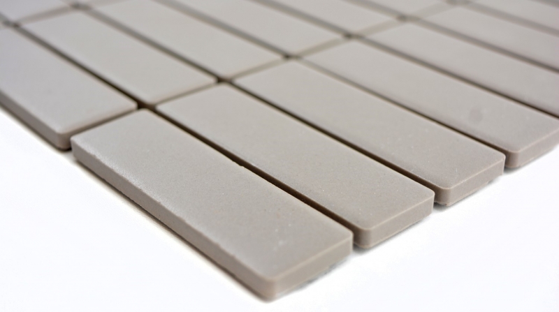Piastrella di mosaico Rod in ceramica non smaltata grigio chiaro antiscivolo piatto doccia pavimento piastrelle bagno - MOS24-1202