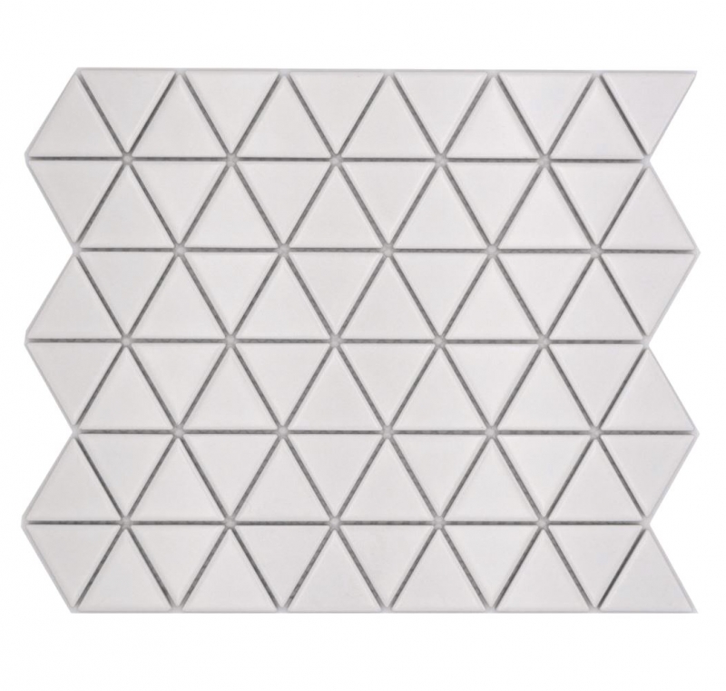 Carreau de mosaïque céramique Triangle Diamant uni blanc mat MOS13-t41