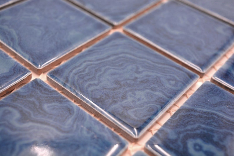 Ceramic mosaic tile blue ice blue streaks MOS14-0404