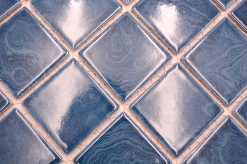 Piastrella di mosaico in ceramica blu ghiaccio striature blu MOS14-0404