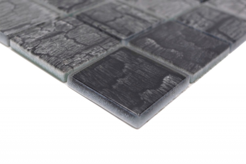 Piastrella di mosaico di vetro effetto pietra grigio foresta grigio scuro MOS88-88P