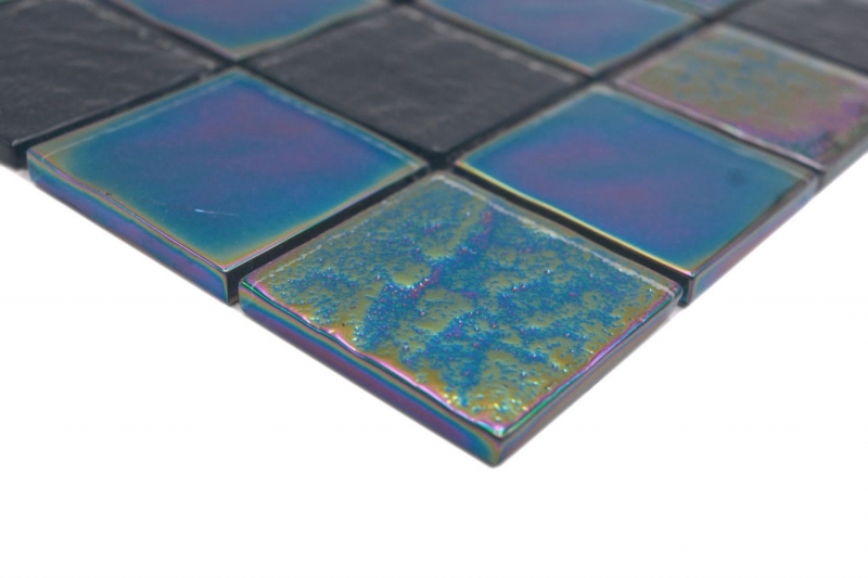 Glasmosaik Mosaikfliese medio flip flop irisierend schwarz mehrfarbig MOS66-S65-48