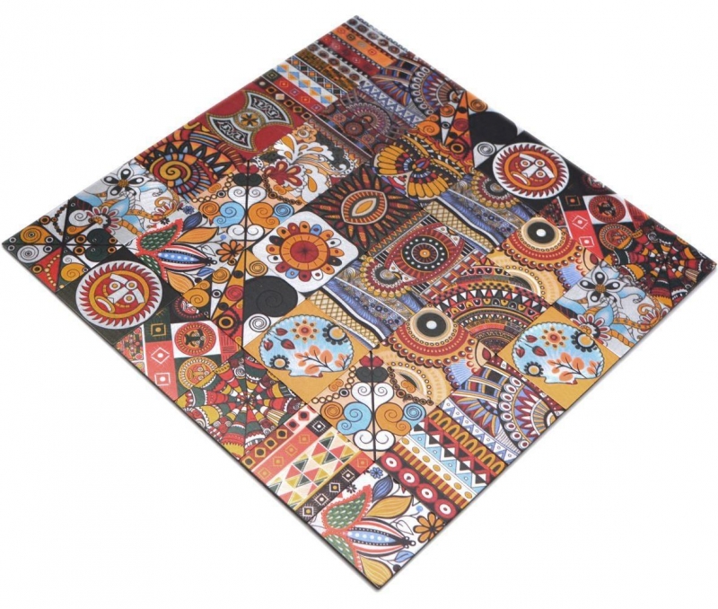 Tappeto a mosaico autoadesivo in metallo con motivo mandala retrò ornamento afrikaans MOS200-U01