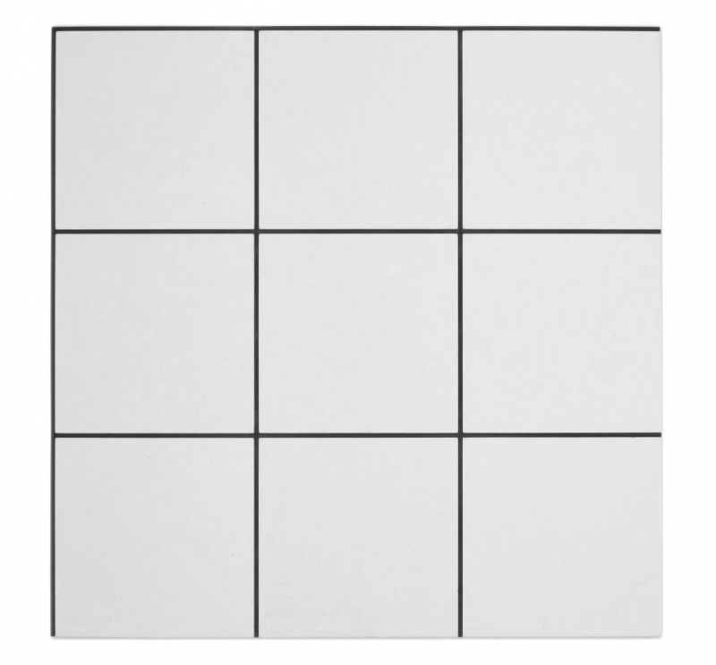 Selbstklebende Mosaikmatte Metall weiße Fliesenoptik mit schwarzer Fuge MOS200-W01