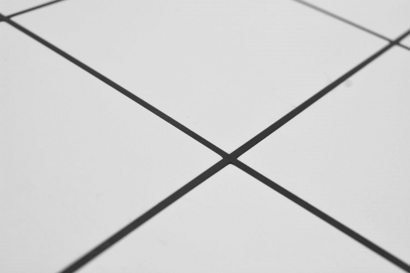 Self-adhesive mosaic mat metal white tile look with black joint MOS200-W01