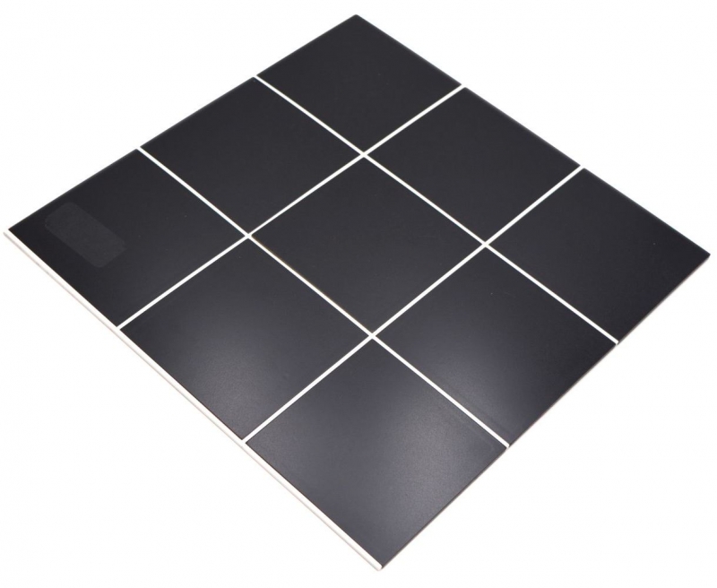 Selbstklebende Mosaikmatte Metall schwarze Fliesenoptik mit weisser Fuge MOS200-B03