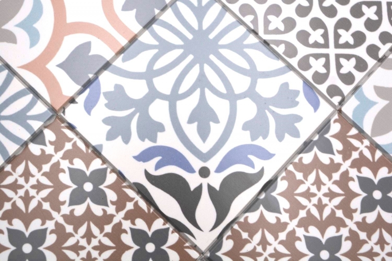 Self-adhesive mosaic mat vinyl Spanish tile look ornament colorful MOS200-S1406