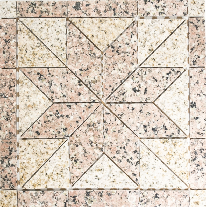 Mosaico intarsiato Rosone Mosaico in pietra naturale Sand Rosso beige rose Articolo SPO 850/ST30