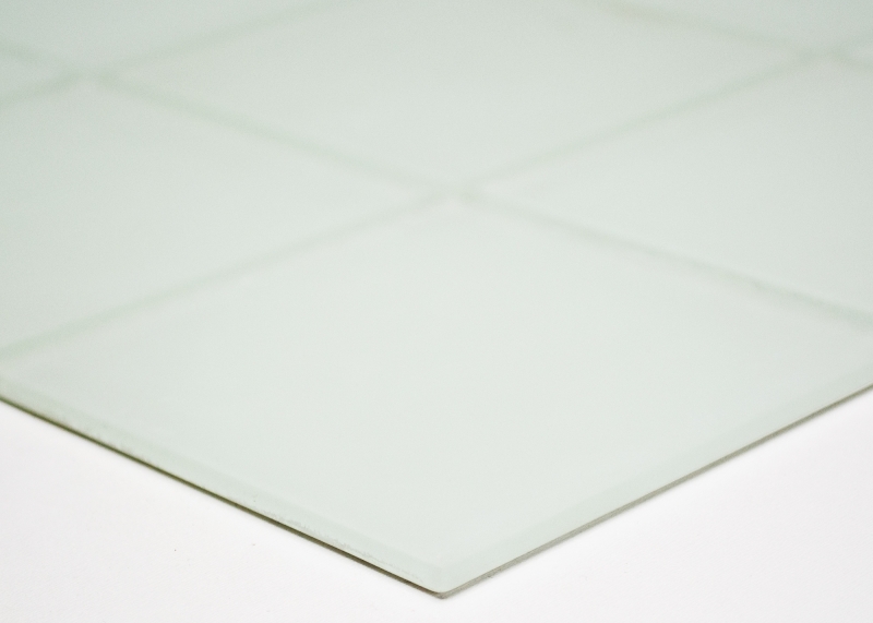 Mosaïque de verre Carreau carré blanc mat givré verre dépoli Article spécial SPO CM Z491