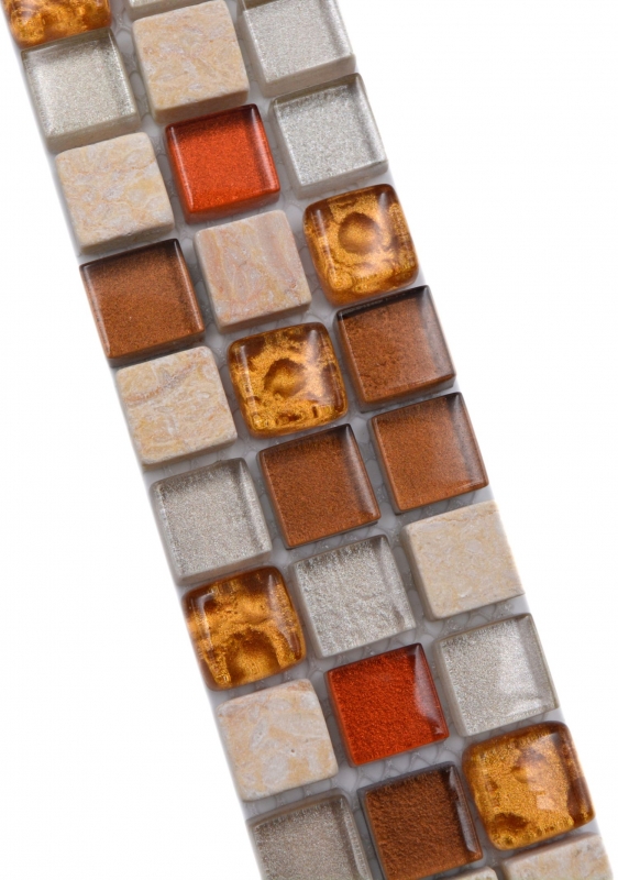 Pietra naturale bordo decorativo battiscopa mosaico di vetro bordo accento modanatura decorazione - MOS92-BO1109_f