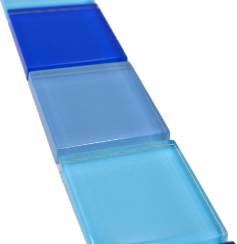 Mosaico di vetro tessere di vetro bordo blu lucido parete cucina bagno doccia MOS92-BO19480