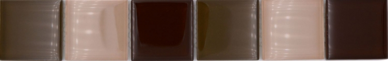 Mosaico di vetro tessere di vetro bordo beige marrone lucido parete cucina bagno doccia MOS92-BO19482