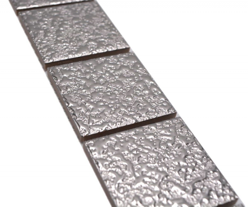 Mosaik Borde Bordüre Silber Struktur MOS16BOR-0207