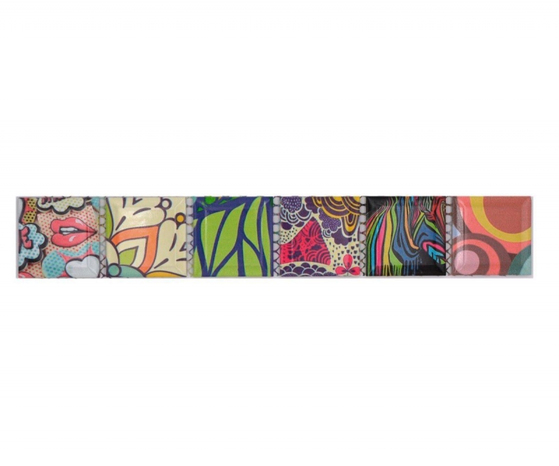 Mosaïque Bordures multicolores Motif rétro Mosaïque Pop UP ART Andy Warhole Style MOS14BOR-1606