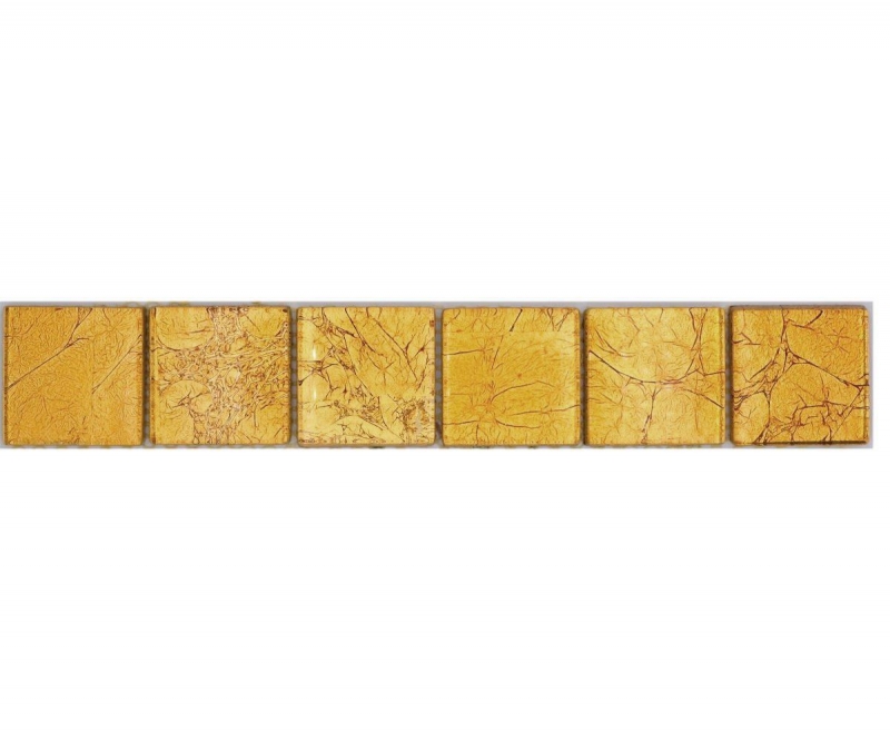 Mosaic border Glass mosaic Mosaic tile Gold structure MOS120BOR-0786