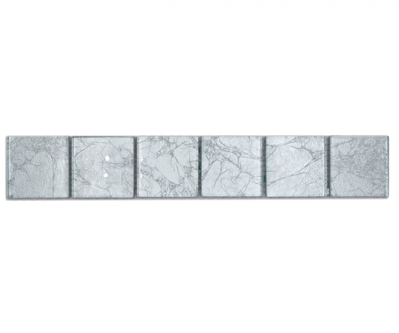 Mosaic border Glass mosaic Mosaic tile Silver structure MOS123BOR-8SB26