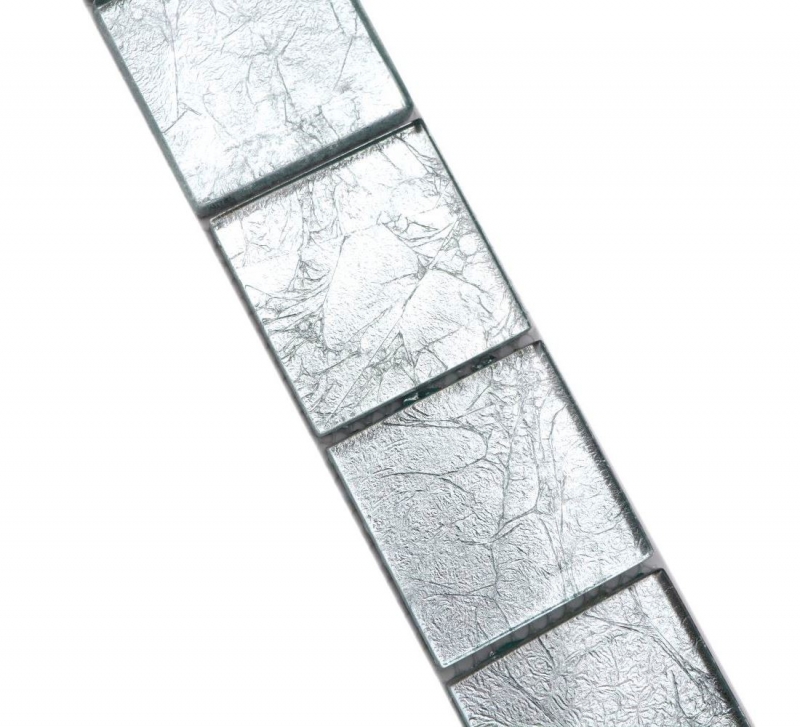 Bordo a mosaico Mosaico di vetro Piastrella di mosaico Struttura in argento MOS123BOR-8SB26