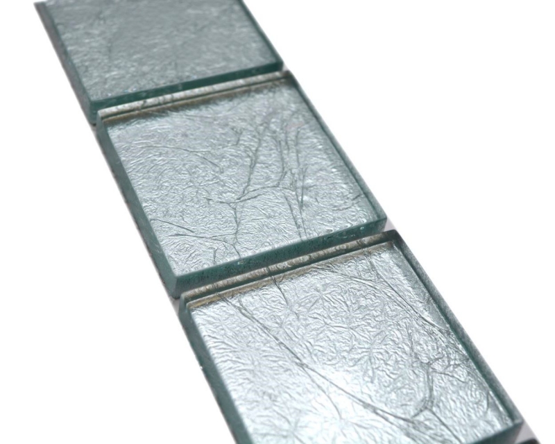 Bordo a mosaico Mosaico di vetro Piastrella di mosaico Struttura in argento MOS123BOR-8SB26
