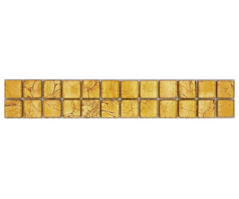 Mosaic border Glass mosaic Mosaic tile Gold structure MOS120BOR-0782