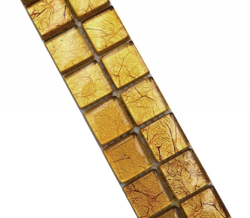 Mosaik Borde Bordüre Glasmosaik Mosaikfliese Gold Struktur MOS120BOR-0782