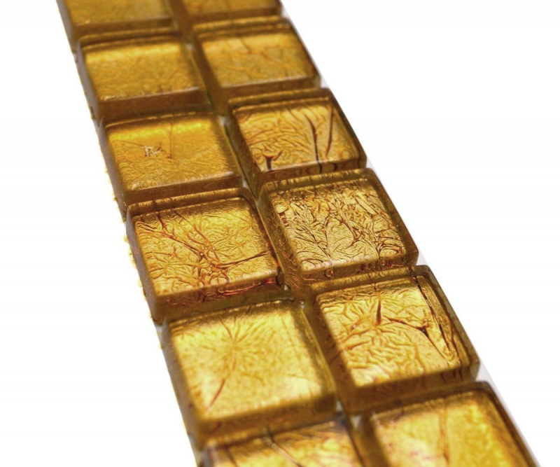Bordo a mosaico Mosaico di vetro Piastrella di mosaico Struttura in oro MOS120BOR-0782