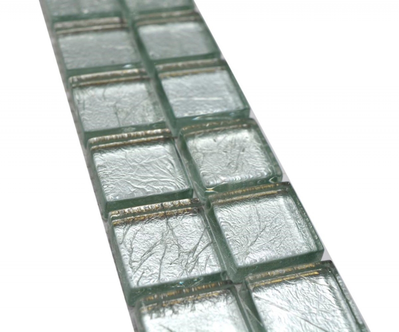 Bordo a mosaico Mosaico di vetro Piastrella di mosaico Struttura in argento MOS123BOR-8SB16