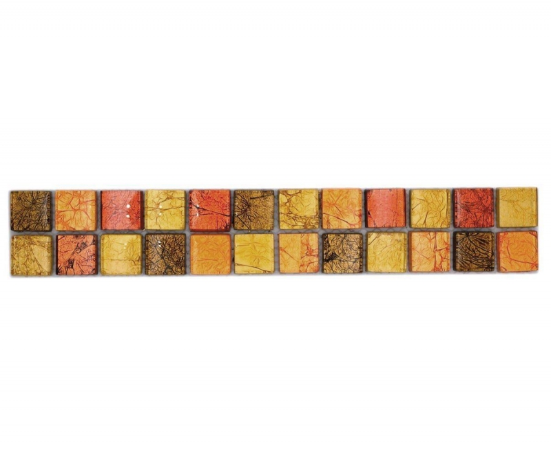 Bordo a mosaico Bordo in vetro a mosaico tessere oro arancio struttura MOS120BOR-07814