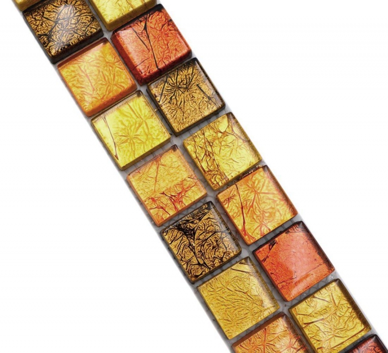 Bordo a mosaico Bordo in vetro a mosaico tessere oro arancio struttura MOS120BOR-07814