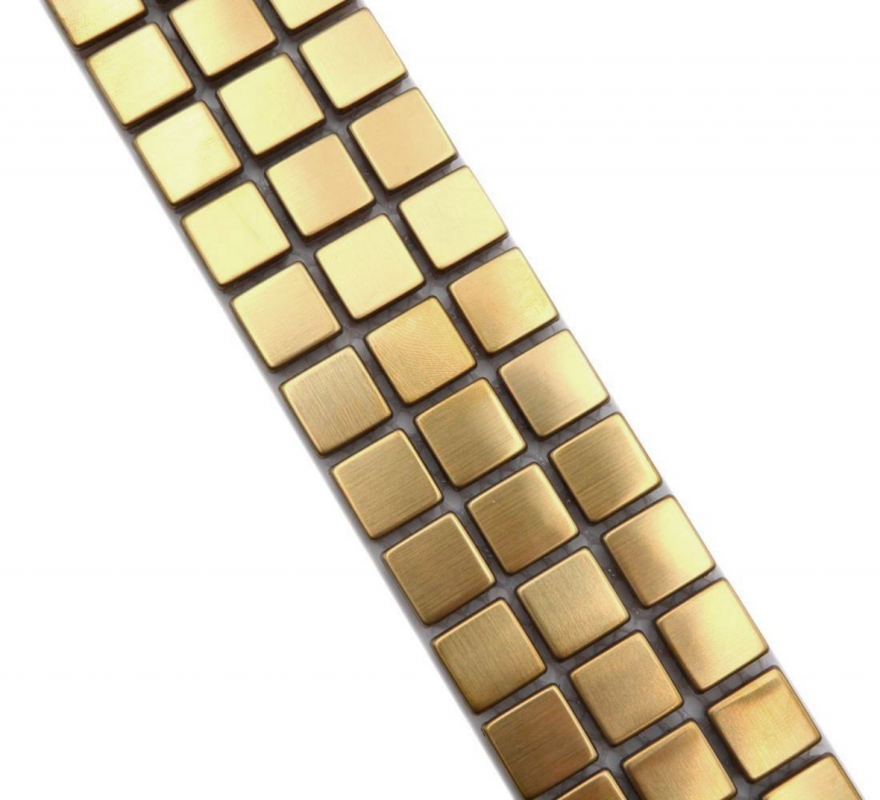 Mosaic border Gold stainless steel lightly brushed MOS129BOR-0707