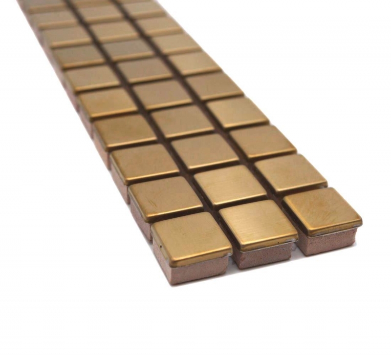 Mosaic border Gold stainless steel lightly brushed MOS129BOR-0707