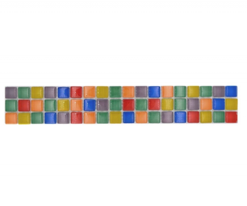 Mosaïque Borde Bordure Carreau de verre Mosaïque multicolore MOS88BOR-XC123
