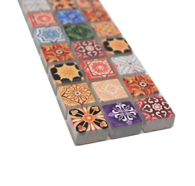 Mosaic Border Glass mosaic with coating Retro Biscuit colors MOS78BOR-RB83