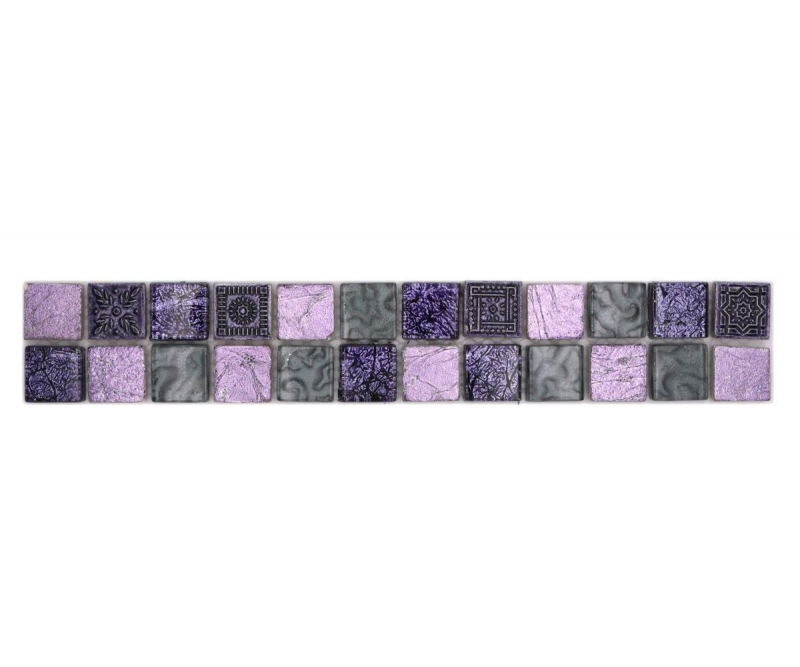 Bordo a mosaico Mosaico di vetro misto resina viola MOS83BOR-CB74