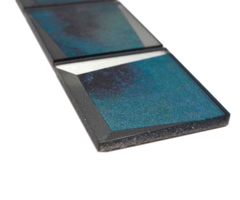 Mosaic border Glass mosaic 3D look blue MOS88BOR-XB10