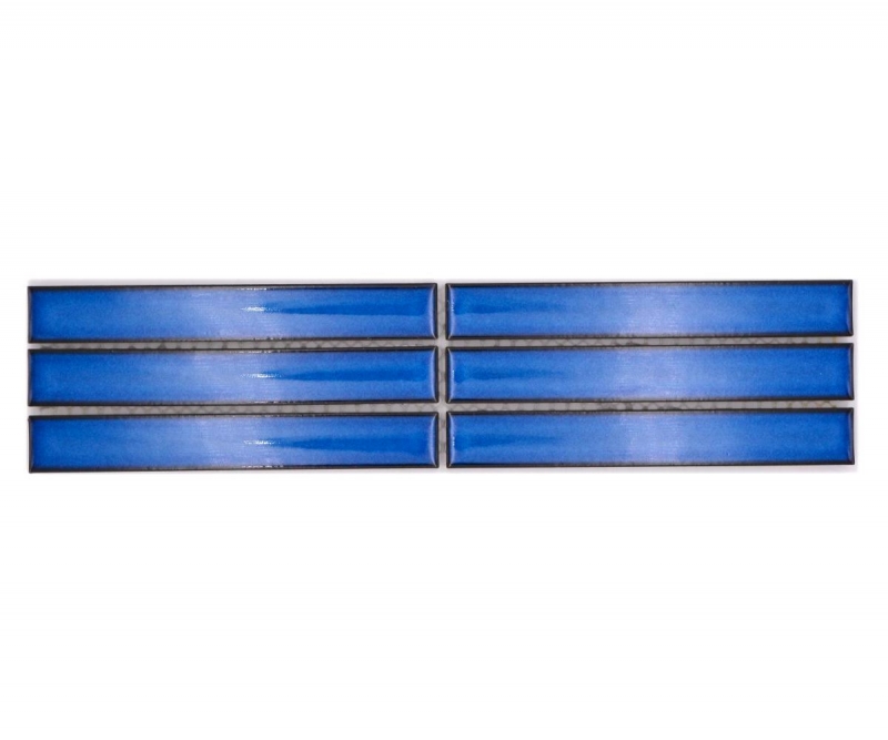 Mosaik Borde Bordüre Stäbchen blau gesprenkelt glänzend MOS24BOR-CS46