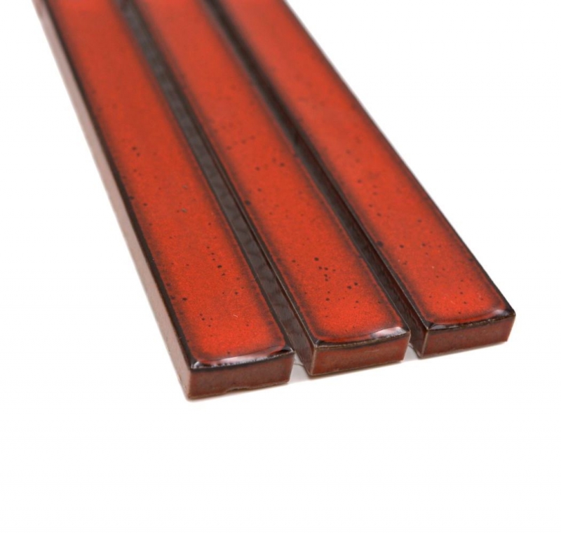 Bacchette con bordo a mosaico rosso specchiato lucido MOS24BOR-CS56