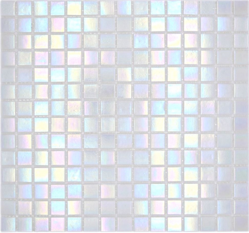 Mosaïque de verre Carreau de mosaïque Iridium Blanc Couleur Flip Flop MOS240-WA02-P