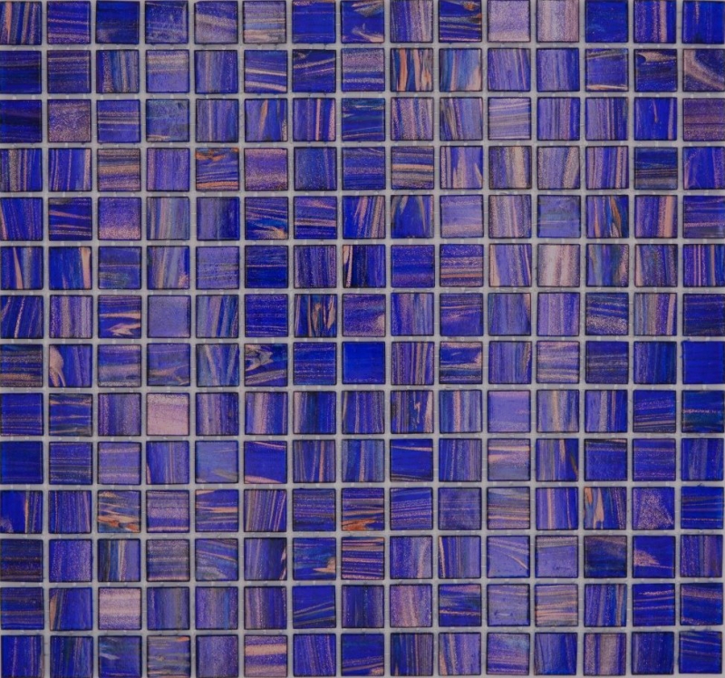Glass mosaic mosaic tile Dark blue Ultramarine blue Copper iridescent MOS230-G19