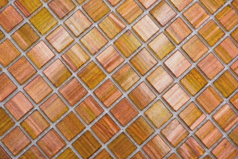 Piastrella di mosaico di vetro Oro marrone rame MOS230-G34