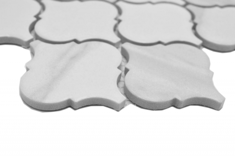 Keramikmosaik weiß matt Steinoptik Mosaikfliese Küchenwand Fliesenspiegel Bad Duschwand MOS13-0201_f